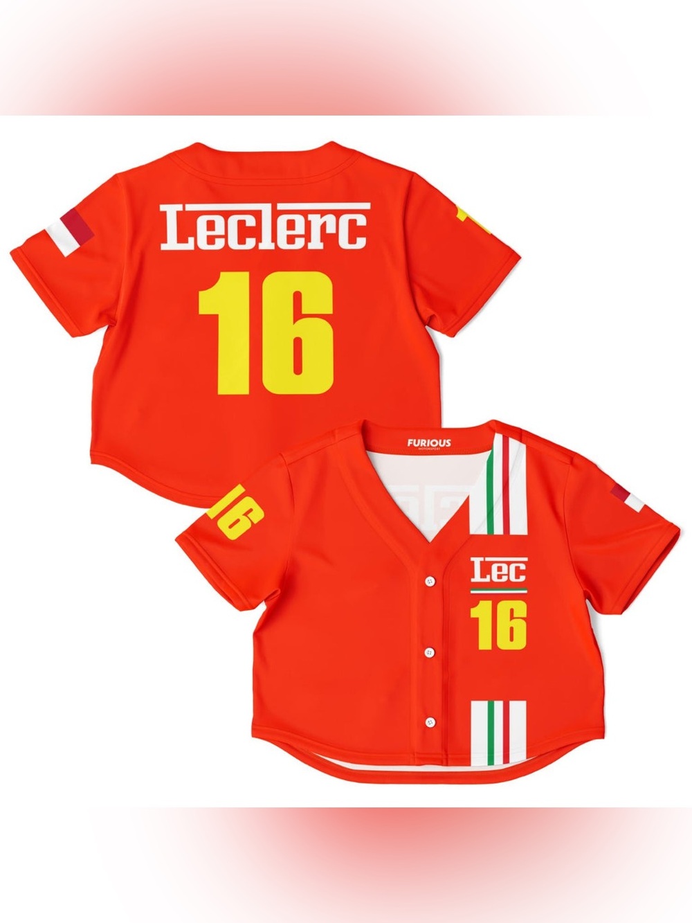 Furious One Ferrari Jersey Top Womens XS Red Charles Leclerc #16 Formula One